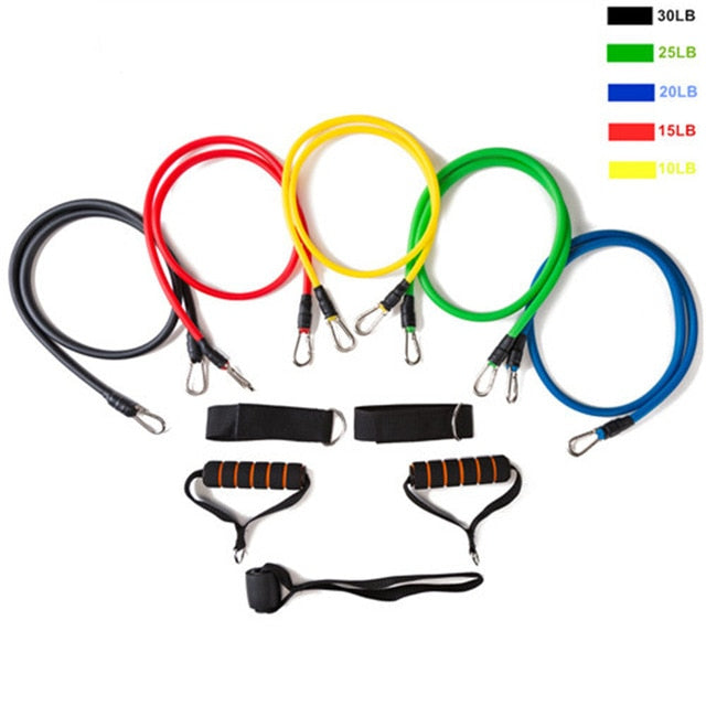 Vovo Resistance Bands Set 17Pcs | Elastic Rubber Tubes Band | Express Free Delivery